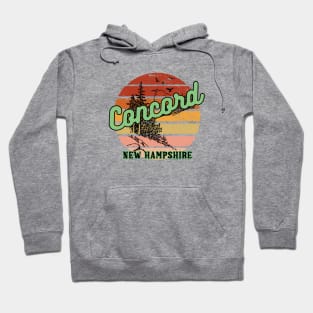 Concord New Hampshire Retro Vintage Sunset Hoodie